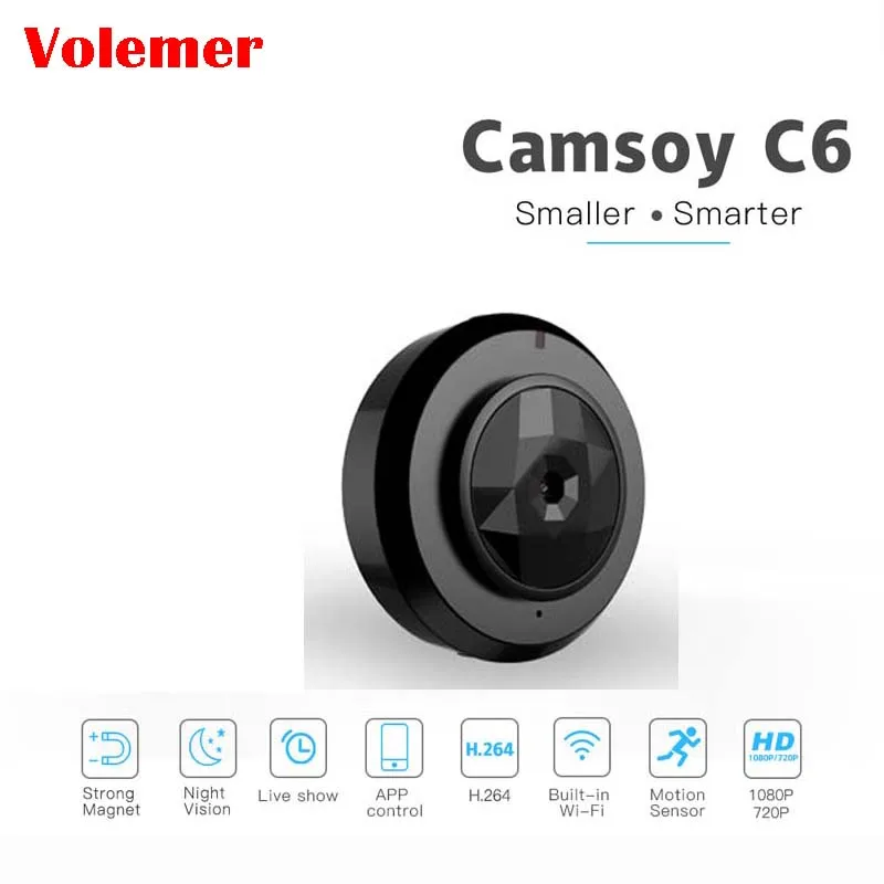 

C6 Wifi micro camera 1080p hd Vehicle camera Night Version Mini DVR Samllest camera Motion Sensor Cam for Baby Safe mini camera