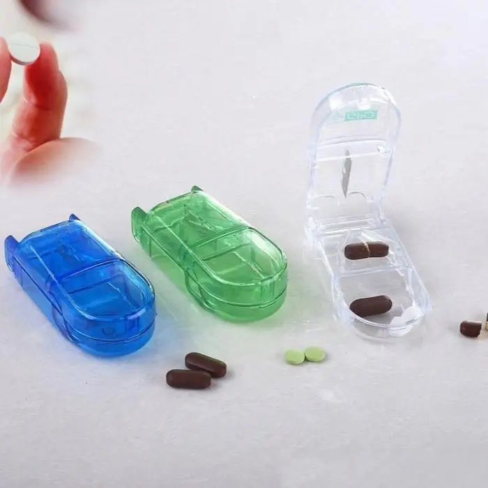 Case Folding Vitamin Medicine Drug Pill Box Case Organizer Tablet Container Cutting Drugs can CSV