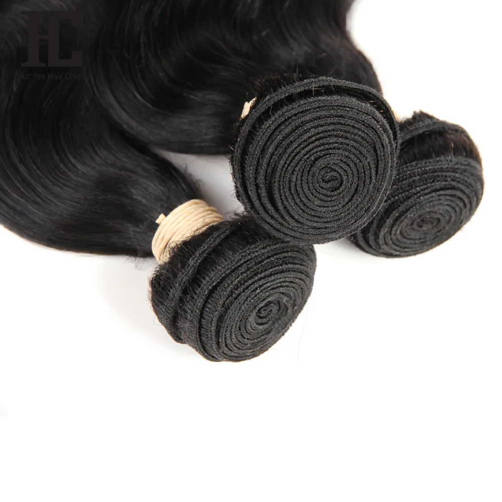 HC Brazilian Body Wave With Frontal Ear To Ear Lace Frontal Closure With Bundles Non Remy Human Hair Weave 3 Bundle With Frontal