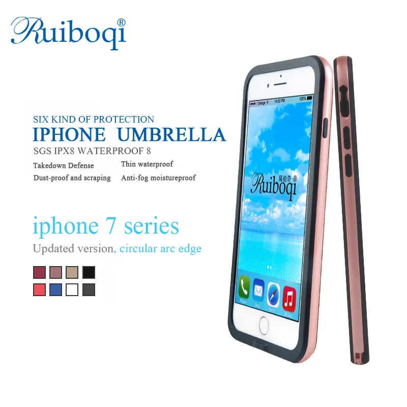 Ruiboqi waterproof case for iphone 7plus six protection 5.5inch phone cases ultra-thin waterproof mobile phone sets fell 8 Color