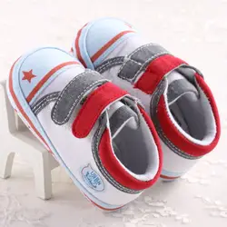 Новорожденный ребенок Для мальчиков и девочек холст свет цветовое соответствие моде повседневные спортивные туфли для малышей, которые