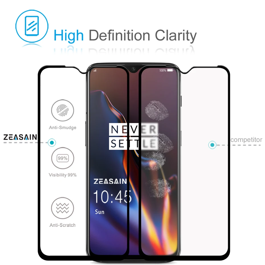 2 Pack Original ZEASAIN Screen Protector For OnePlus 6T OnePlus6T One Plus 6T 1+6T 6 T Tempered Glass 9H Ultra Thin Glass Film (3)