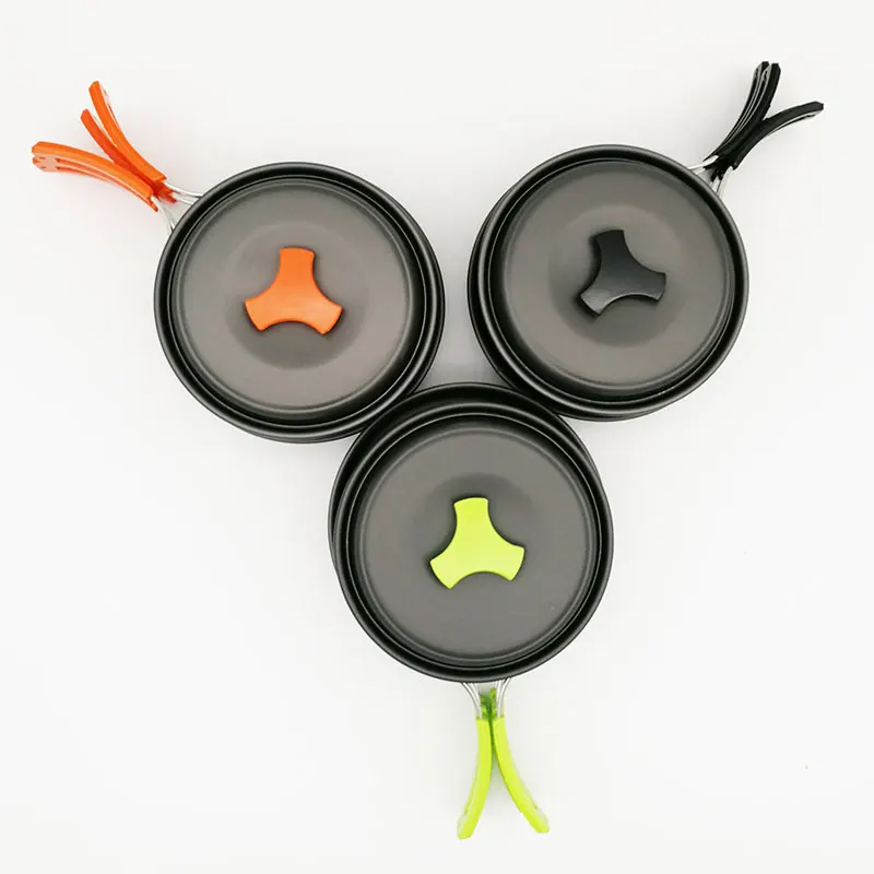 VILEAD portátil al aire libre no-stick Pan Camping conjunto Pot 1-2 personas Camping aluminio olla asno salvaje caminando olla con vajilla VILEAD portátil al aire libre no-stick Pan Camping conjunto Pot 1-2 personas Camping aluminio olla asno salvaje caminando olla con vajilla