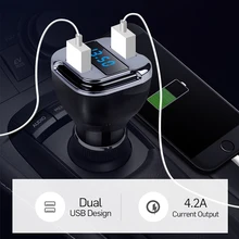 Автомобильное зарядное устройство синий свет дисплей Универсальный двойной Usb 4.2A телефон мини автомобильное зарядное устройство gps локатор мониторинг напряжения автомобиля в реальном времени