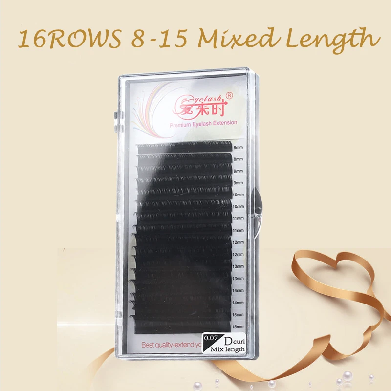 

8~15mm MIX in One Tray False Mink Eyelash Extension,Natural Black Eyelashes,Individual False Eye Lash