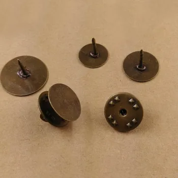 

Shirt Collar Clip Settings Flat Circle Glue Pad Bezel Cabochons Bases Collar Clips Accessories DIY Findings Antique Bronze tone