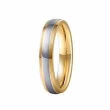 4 мм чистое обручальное кольцо из титана, два томе, серебристого, золотого цвета, для женщин и девушек, классическое, здоровое обручальное кольцо, размер 4-9