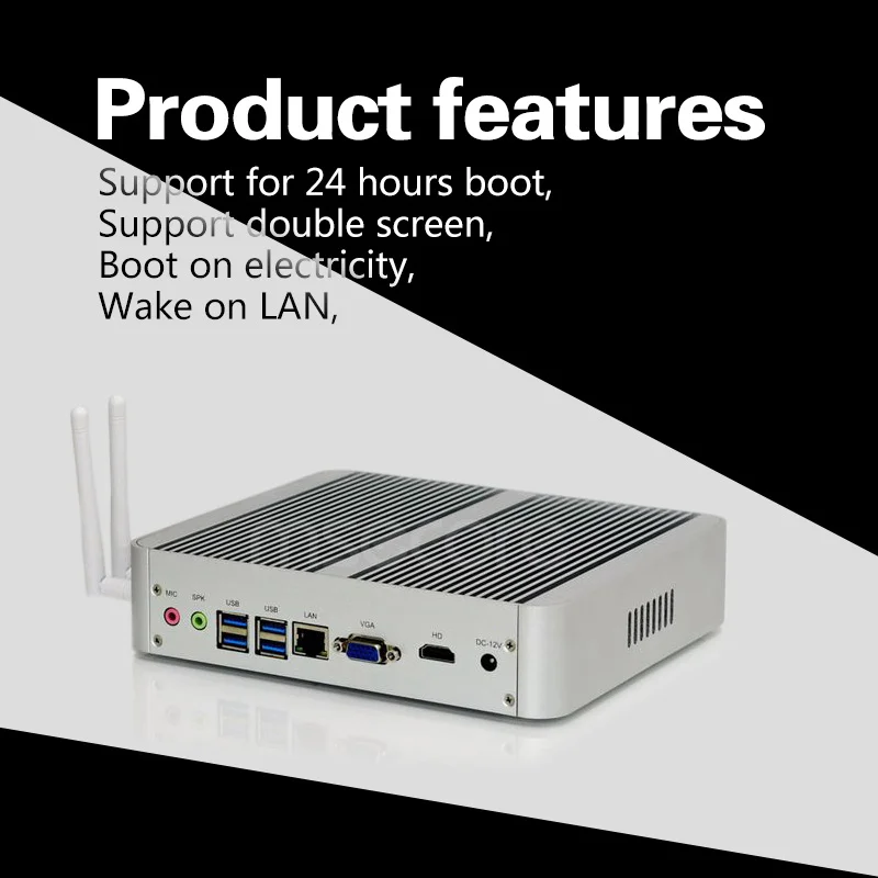 Fanless Intel I5 7200U Mini PC barebone system Windows 10 Desktop Computer NUC Pocket PC Nettop