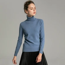 LHZSYY Autumn Winter New Women High lapel 100%Cashmere sweater Bottoming Shirt Knit Pullover Solid color Short Wild Warm Sweater