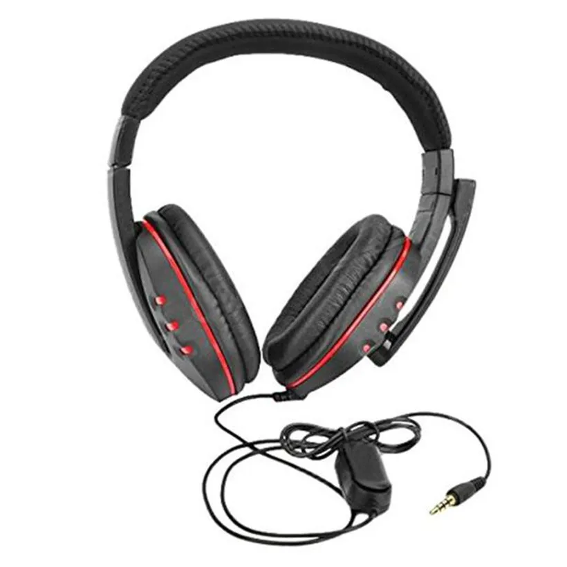Расширенный гарнитура новые игровые наушники с голосовым помощником Управление проводной Hi-Fi качество звука для PS4 черный+ красный высококачественные наушники L0312