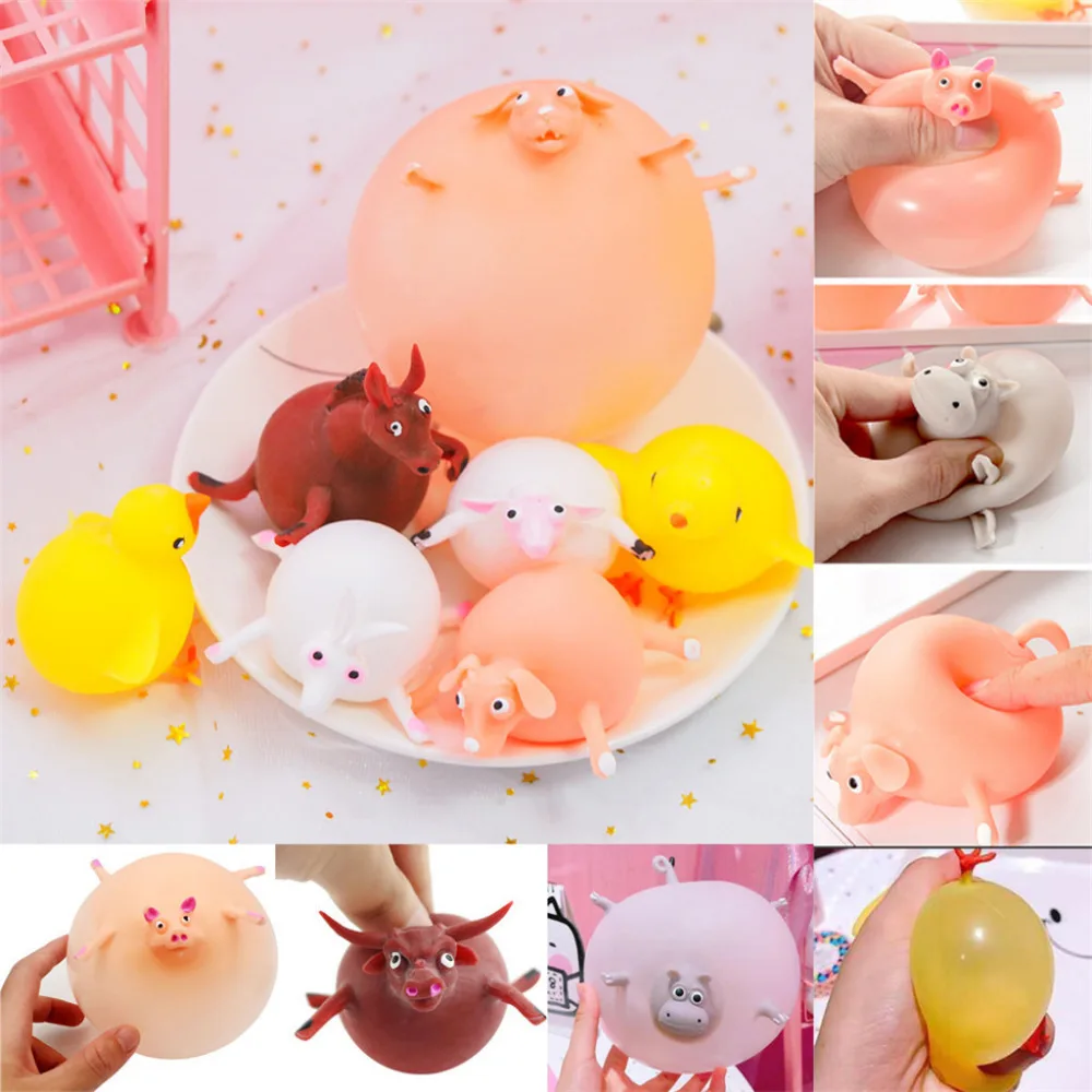 

Squishy Toys TPR Blowing Animal Wave Ball Stress Relief Slow Rising Antistress Toys Soft Rubber Inflatable Ball Funny Kids Gift