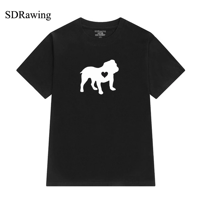 

Staffordshire Bull Terrier print cotton t shirts for women dog lover Graphic Tees Hipster Tumblr Cozy summer tops drop ship