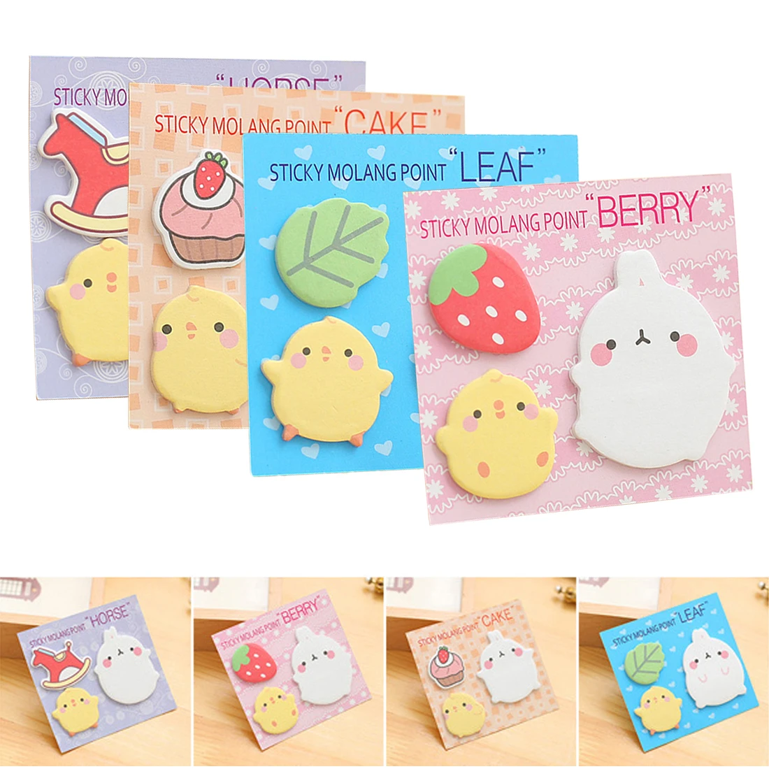 

FangNymph Cute Cartoon Animal Combination Self-Adhesive Memo Pad Sticky Note Paper Sticky Notes School Office Supplies 20 Pages