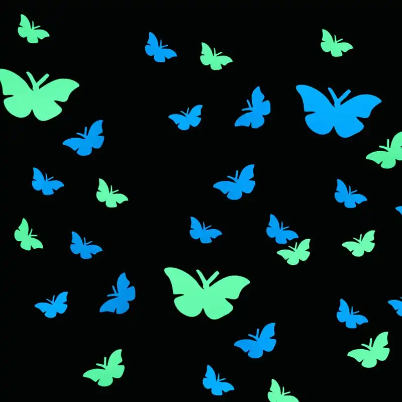 12 Pcs Luminous Wall Sticker 3D Butterfly Glow In The Dark Art Decal Home Decor