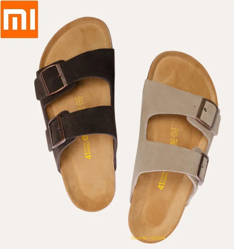 Сандалии Xiaomi youpin Aishoes мужские из пробковой кожи Пляжные Шлепанцы мягкой воловьей