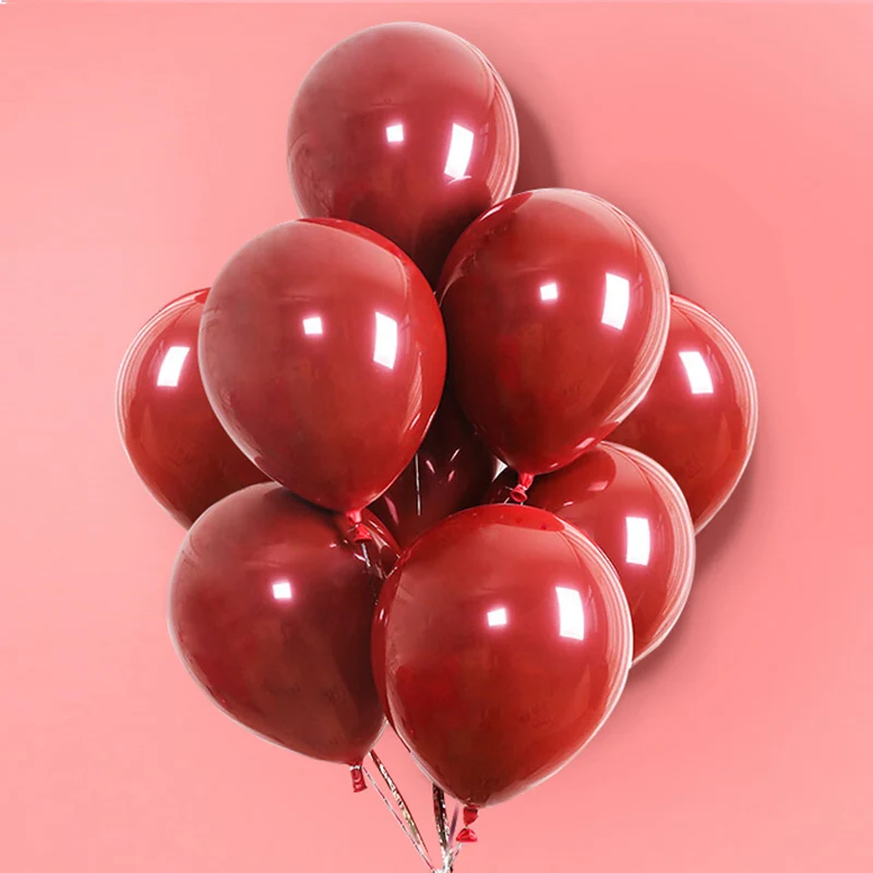 Перламутровый Рубиновый Красный шар свадебное украшение Новые блестящие металлические латексные шары Хромированные Металлические цвета воздушный шарик вечерние украшения