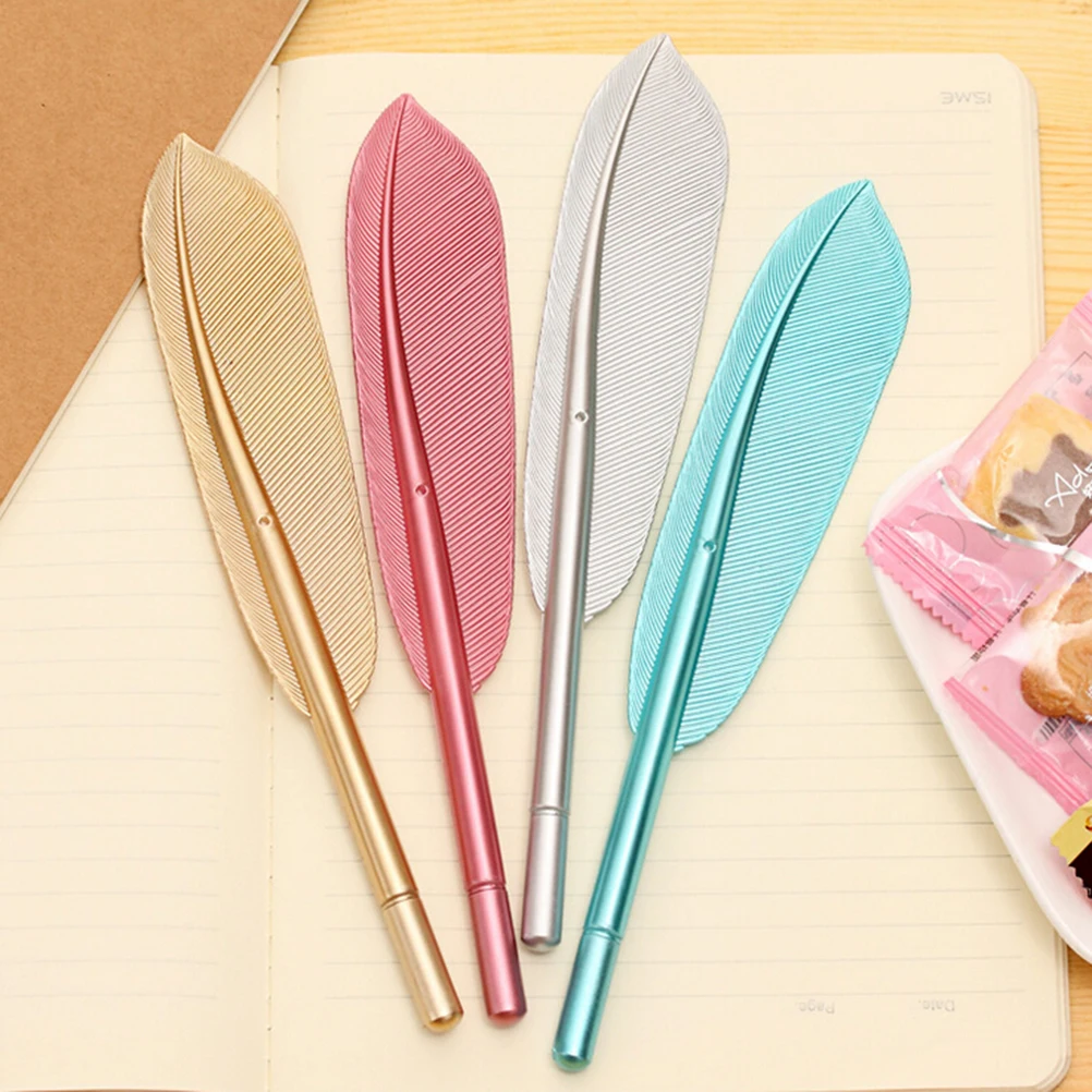 Hot Sale Creative Feather Shape Ballpoint Pen High Quality Plastic