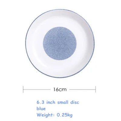 Dishes & Plates Snowflake glaze Blue and white ceramic disc Japanese Korean style tableware simple round 16cm disk | Дом и сад