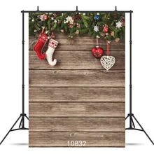 Фоны для фотосъемки деревянные планки гирлянда сапоги Рождественские фоны для фотостудии вечерние Детские Фотофон