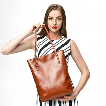 

New Women Handbags Genuine Leather Big Capacity Womens Tote Shoulder Bags 100% Cowskin Ladies Messenger Bags
