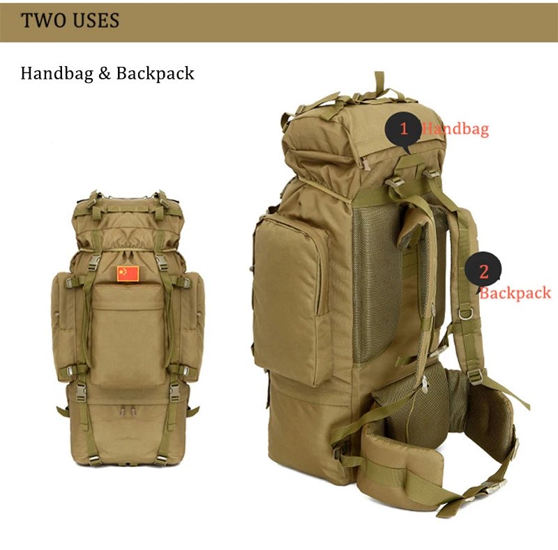 Mochilas à Prova Bolsas de Acampamento 100l ao ar Livre Grande Capacidade Tático Escalada Dnylon Água Náilon Viagem Esporte Caminhadas Masculino Mod. 1257282 9 Cheap Mochilas escal.