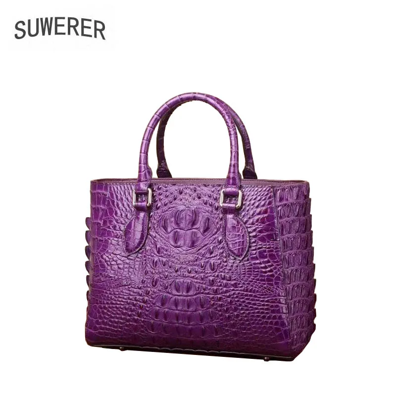 

SUWERER 2019 New women leather handbags Superior cowhide Genuine Leather women bags Women famous brand Luxury embossed bag