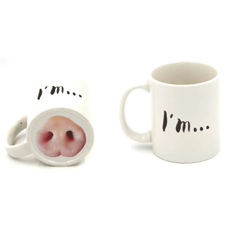 2017 Creative Ceramic Mug Cute Coffee Cups Dog Pig Nose Mugs Tea 2017 Creative Ceramic Mug Cute Coffee Cups Dog Pig Nose Mugs Tea Drinkware Drink Holder With Box Milk Container Gift Craft In From Home Garden