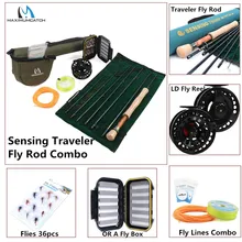 Maximumcatch 9FT 5/6/7/8WT 7Sec Traveler Fly Fishing Rod Combo Graphite IM10/30T+36T Carbon Fiber Fly Rod with Fly reel Kit