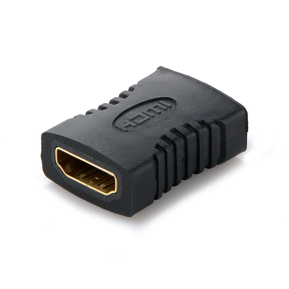 

High Quality Black HDMI Female to Female Connector Extender Portable HDMI Converter for Home Office Video Connection Conversion