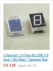 10 шт./лот) 10 контактов 18011AR 1,8 дюйма 1 бит 7 сегментный красный светодиодный дисплей общий катод цифровой дисплей