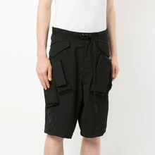 Новая мужская одежда стилист волос GD Модный комбинезон со множеством карманов Шорты Плюс Размер Костюмы 27-44