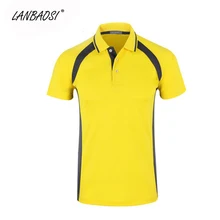 LANBAOSI рубашка поло для мужчин короткий рукав Быстросохнущий полиэстер рубашки спортивные Джерси для теннис Гольф Бадминтон футболка Топы Одежда