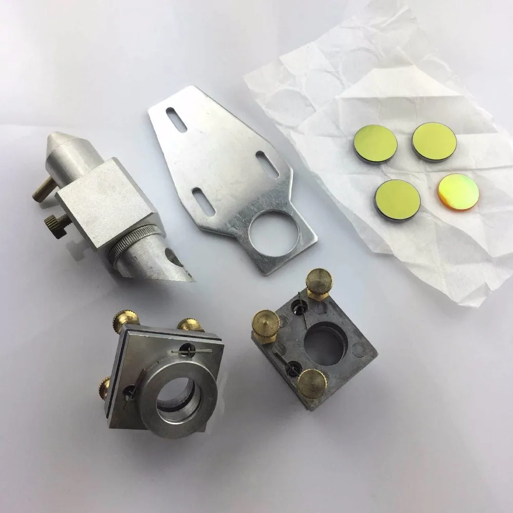 Set Co2 Laser Testa Con Specchio E Lente Integrative Mount Set K40 Cutter Engraver + Trasporto