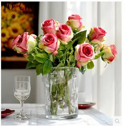 (10 шт./партия) Модные искусственные розы высокого качества в европейском стиле