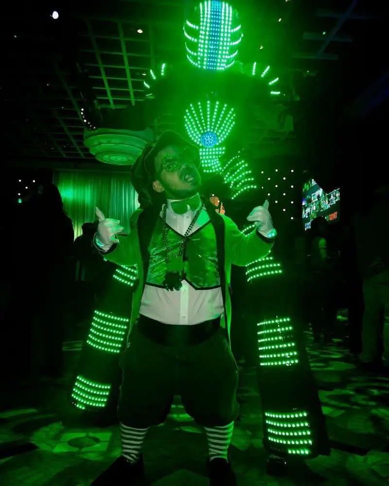 

Free Shipping LED ROBOT SUIT / Kryoman stilts walker LED Robot Costume