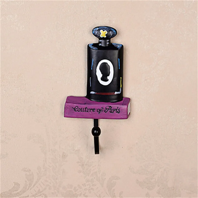  Hooks Resin Lady Shoes Perfume Bottle Bag Patterned Clothes Hat Hanger Wall Mounted Multi-Purpose Hooks #4A12 (3)