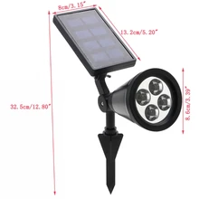 4 светодиодный фонарь на солнечной энергии, прожектор, садовый светильник, водонепроницаемый уличный пейзаж