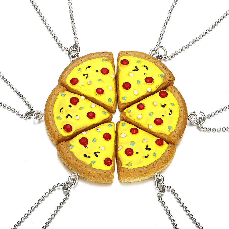 Mejores amigos para siempre collar 6 piezas en 1 de collar Pizza o Keychian Bff amistad los mejores regalos para amigos|Collares de cadena| - AliExpress