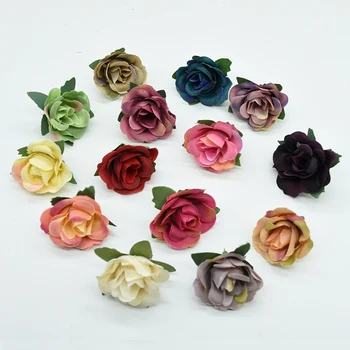 

10pcs Silk roses flower wall diy gifts box bridal accessories clearance artificial flowers christmas decoration for home wedding