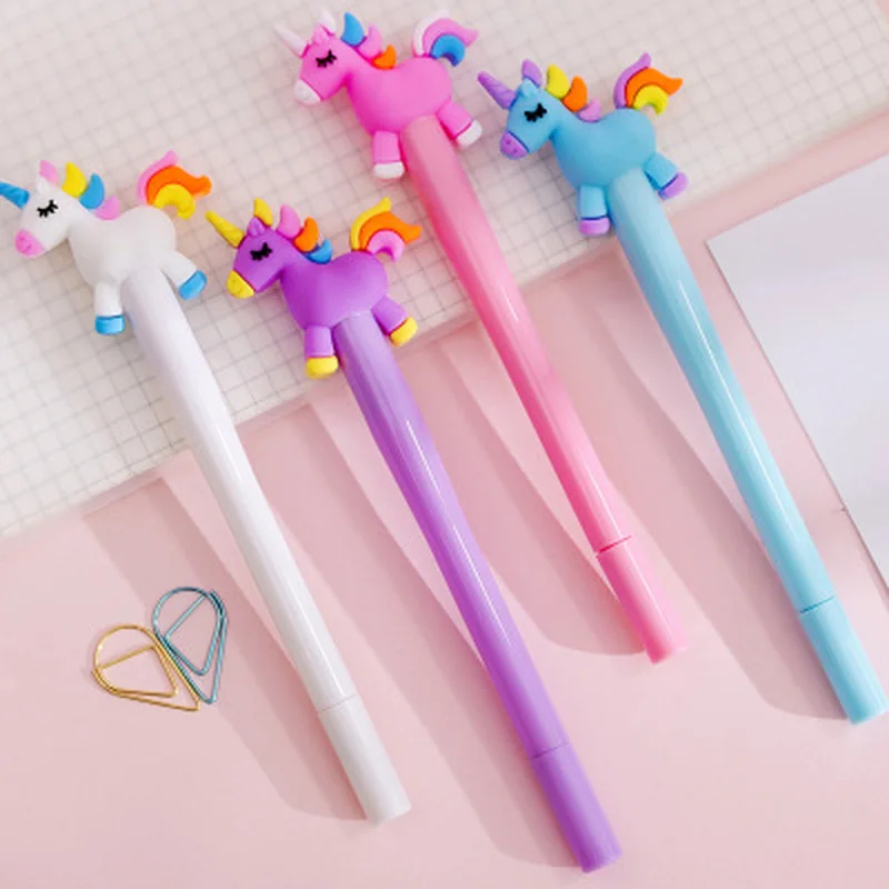 1 шт. Единорог светящаяся гелевая ручка 0 38 мм Kawaii Канцтовары новинка милые Ручки
