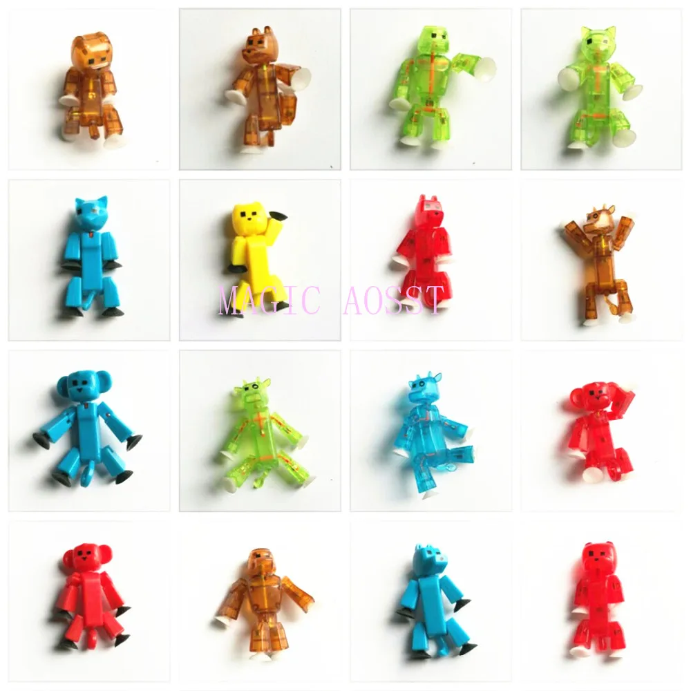 

1 Pcs Random Color BJD Model for Stikbot Animal Sucker StikBot with Movable StikBot Animation Studio Robot Toys