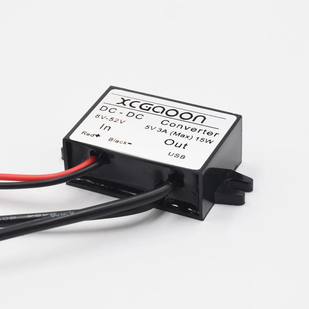 XCGaoon двойной 2 USB DC автомобильный преобразователь модуль кабель вход 12V 24V 48V к Output 5V