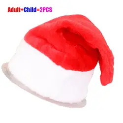 2 шт./компл. для рождественской вечеринки Санта Hat красный и белый Кепки для Костюмы Санта-Клауса Новое поступление челнока # N05