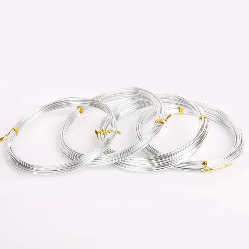실버 색상 1mm/1.5mm/2.mm/2.5mm Anadized 알루미늄 와이어 소프트 DIY 쥬얼리 공예 다목적 페인트 알루미늄 금속 와이어