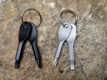 

100 pcs Screwdriver Keychain Key Shape Stainless Steel Mini Slotted Pocket Repair Tool Multifunction Screwdriver Father's Gifts