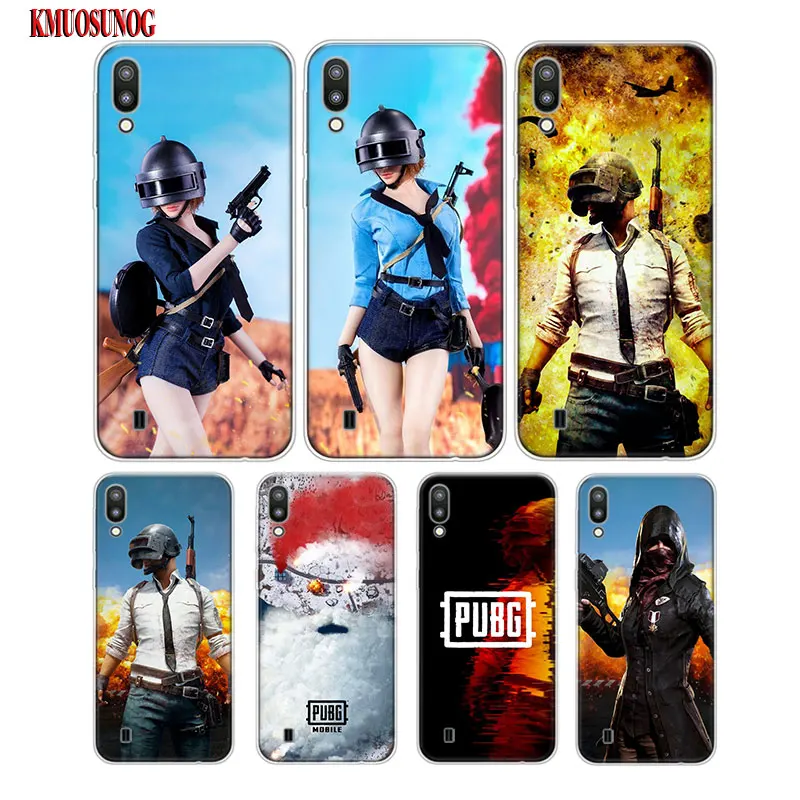 

Transparent Soft Silicone Phone Case PUBG Game Fashion For Samsung Galaxy S10 S10Plus S10e M20 M10 Cover