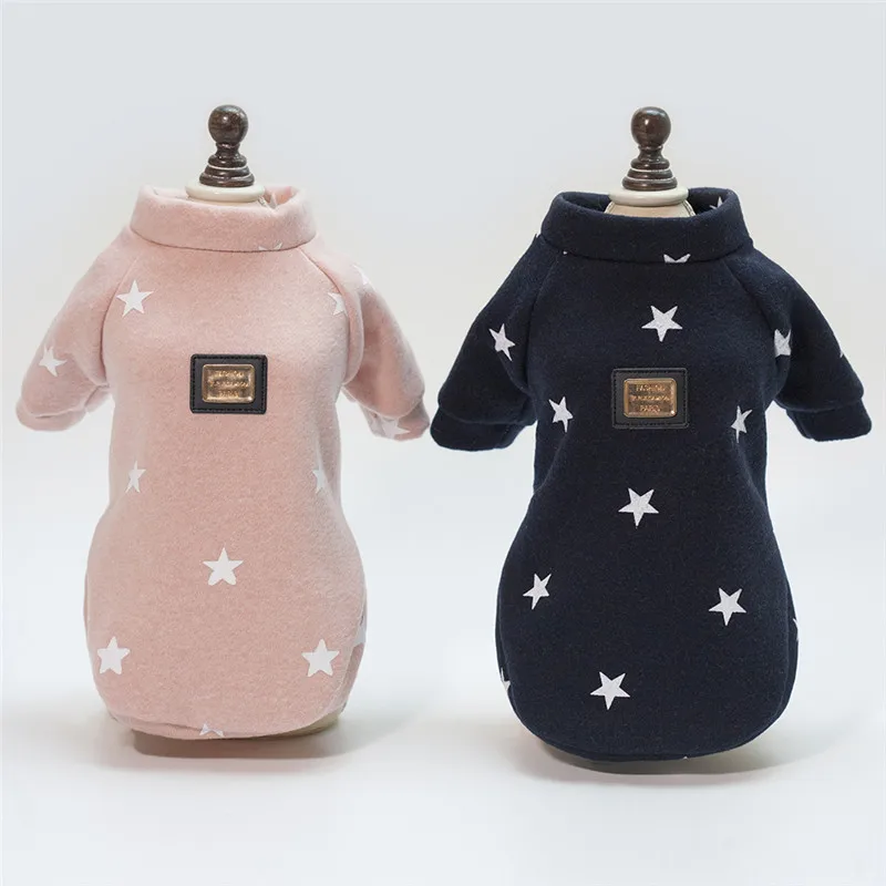 

2018 Brand Soft Pet Dog Clothes For Dog Puppy Cat Winter Warm Clothes Star Print Costume Coat chihuahua Cheap roupa cachorro