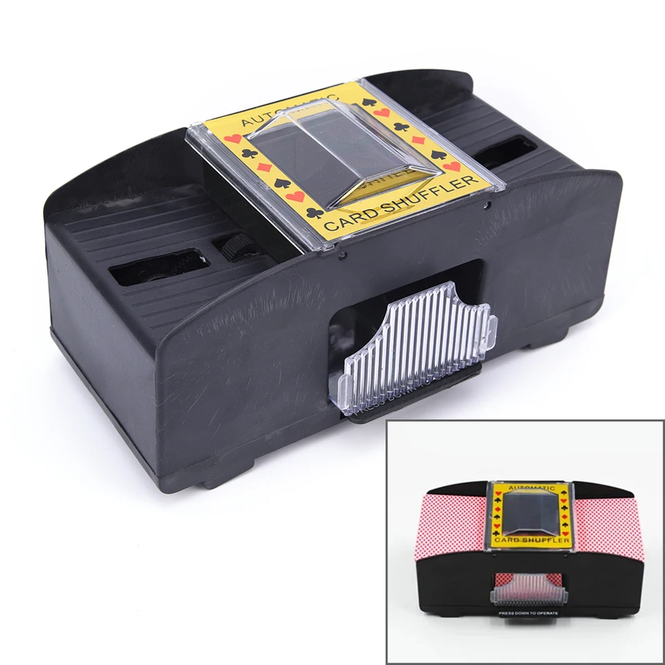 us $3.69 75% off|professional automatic playing card casino games shuffler  shuffling machine 1 2 decks poker accessory for party entertainment|card