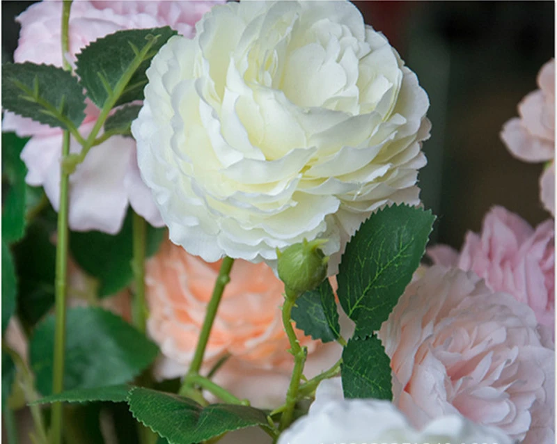 3 цветка пиона моделирования цветок костюм искусственные розы Свадебные украшения поддельные цветочный декор дома