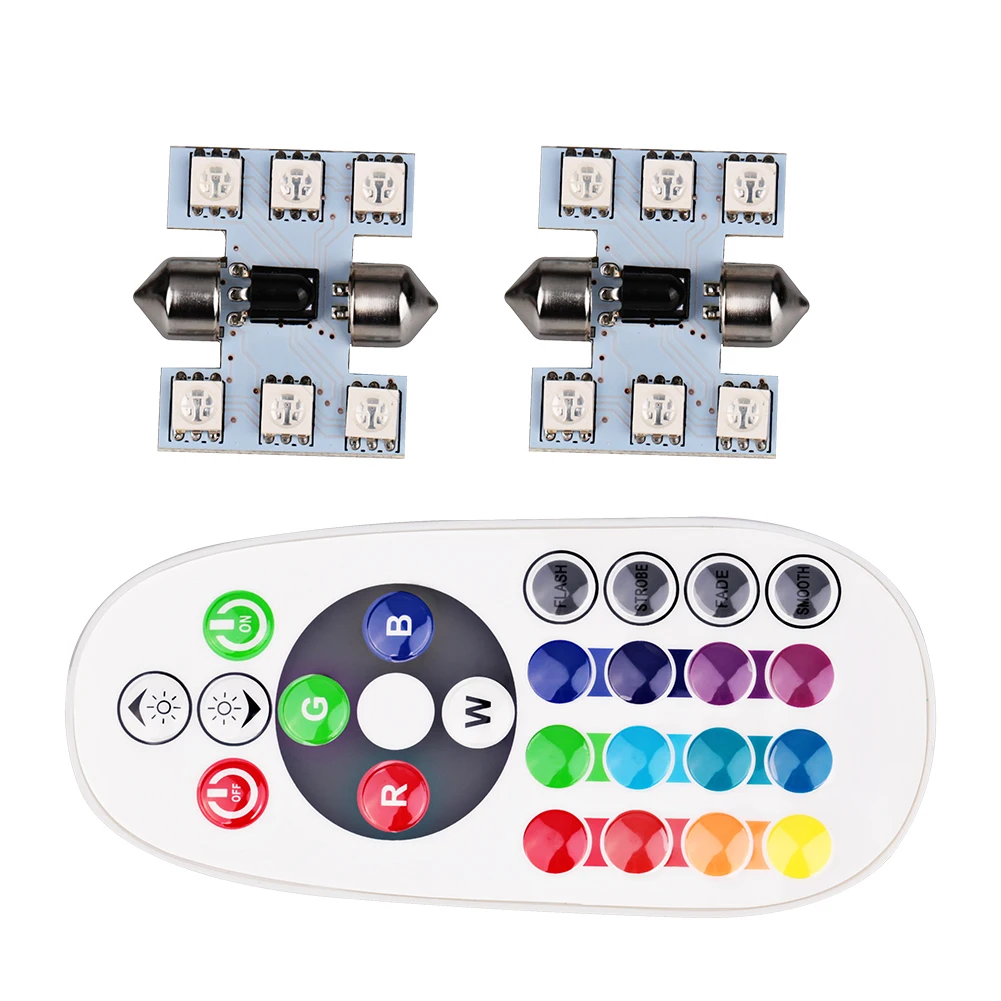 Светодиодная RGB лампа для чтения 31/36/39/41 мм 4 шт.|interior led lamps|interior car lampinterior decorating lighting